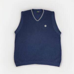 Steve Stricker Golf Country Club Knit Sweater Vest XL Navy Crest Classic Prep